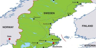 राजधानी शहर स्वीडन के मानचित्र