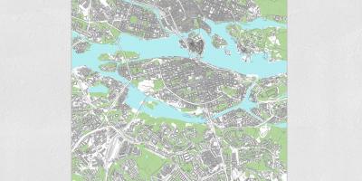 नक्शा स्टॉकहोम के मानचित्र प्रिंट
