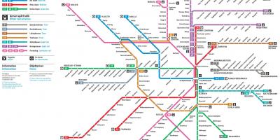 स्टॉकहोम रेल नेटवर्क का नक्शा