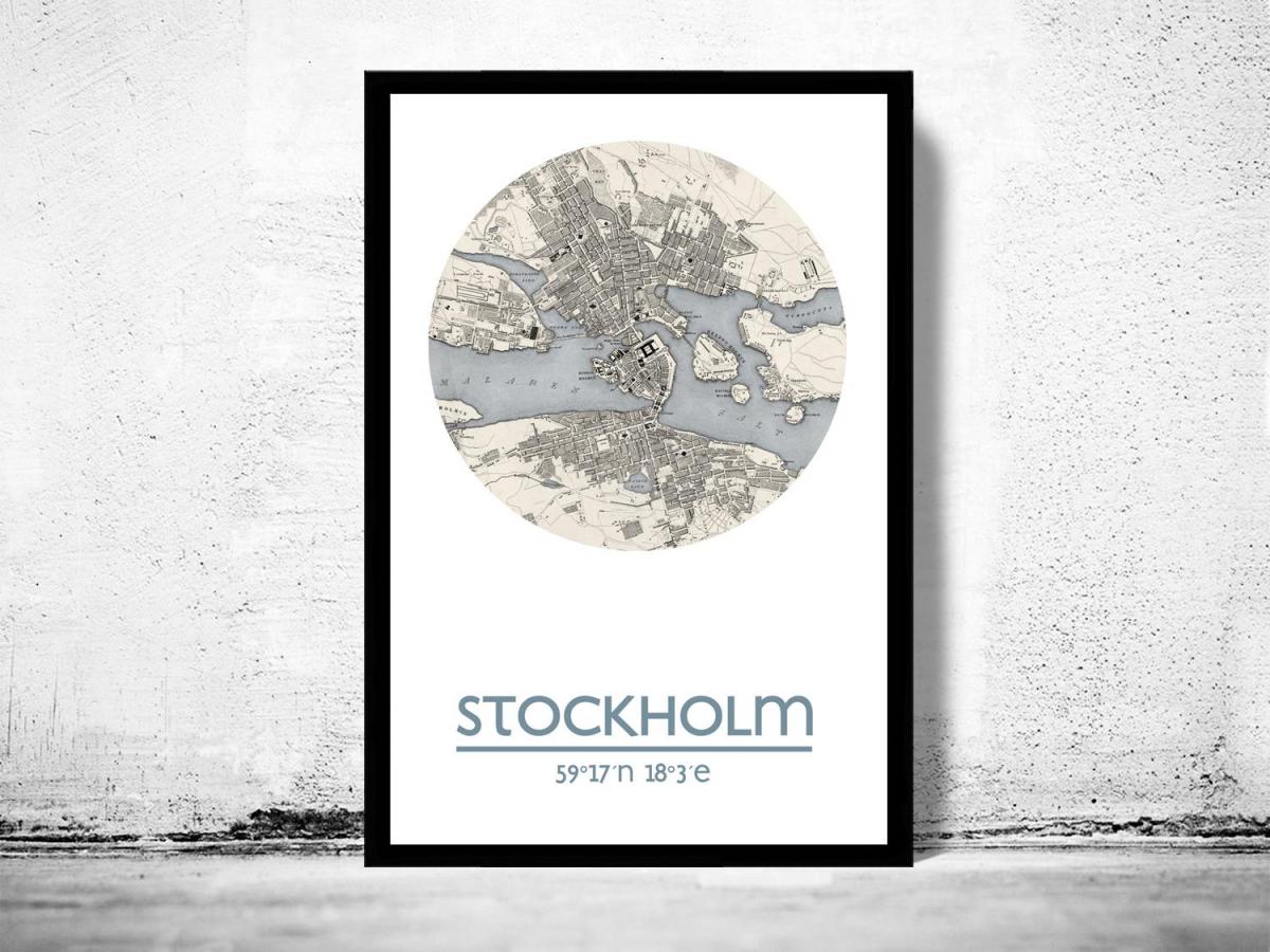 नक्शा स्टॉकहोम के मानचित्र पोस्टर
