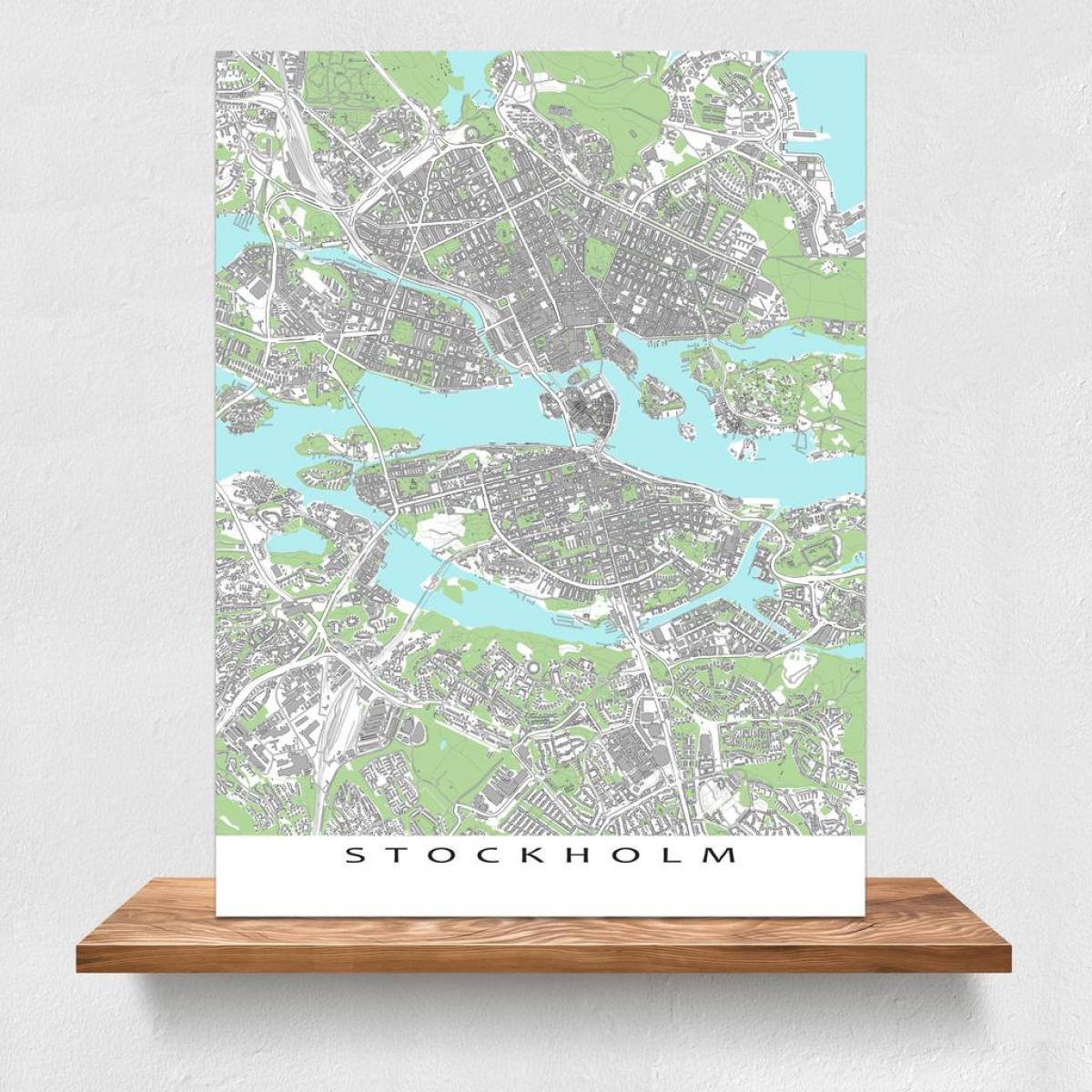 नक्शा स्टॉकहोम के मानचित्र प्रिंट