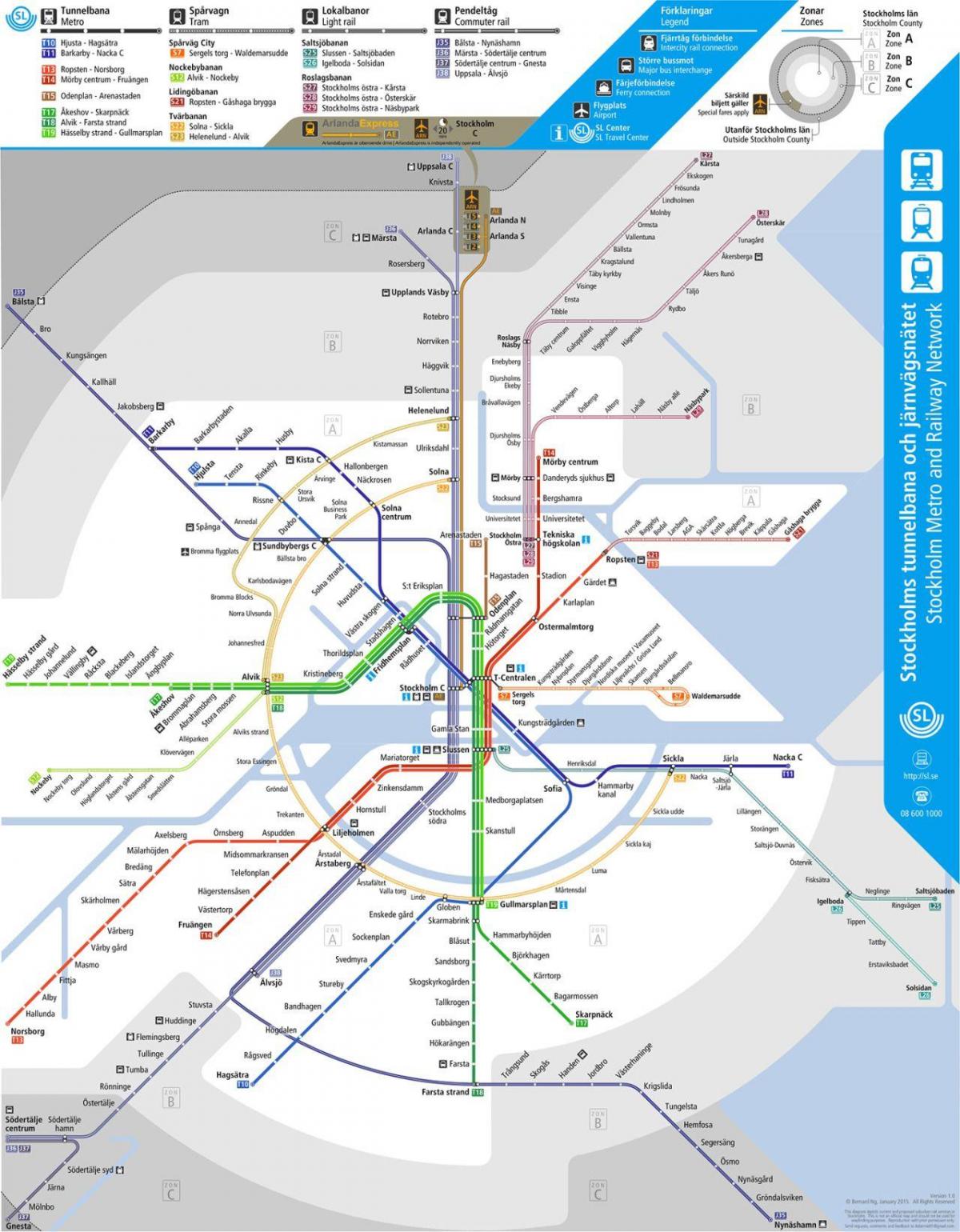 स्टॉकहोम में सार्वजनिक परिवहन के नक्शे
