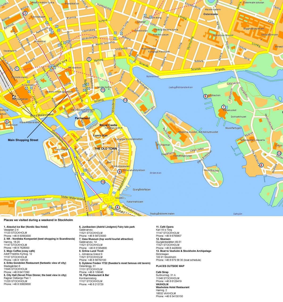 स्टॉकहोम के केंद्र के नक्शे