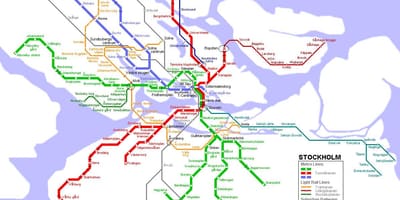 स्वीडन tunnelbana नक्शा
